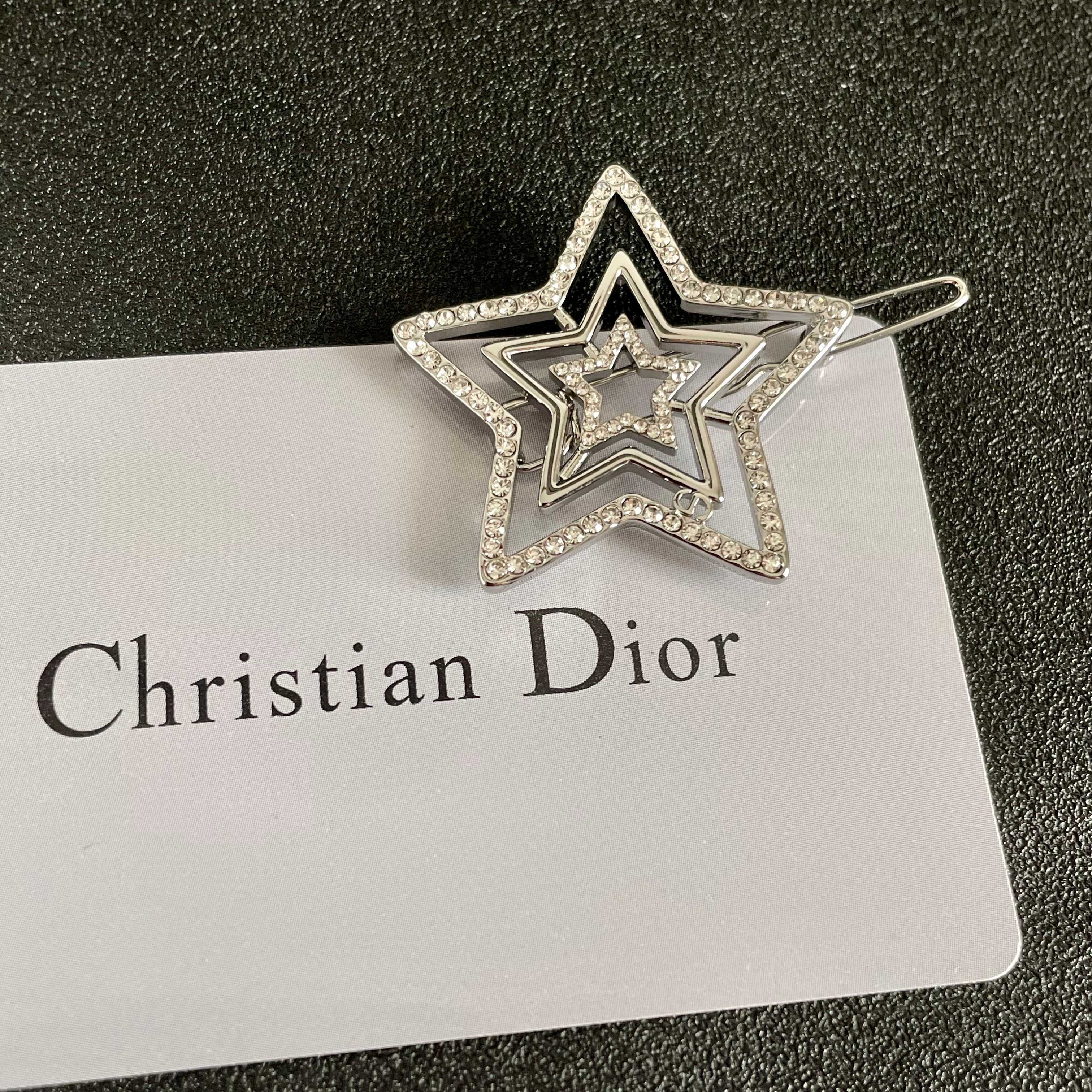 Dior Silver Star Hair Clip